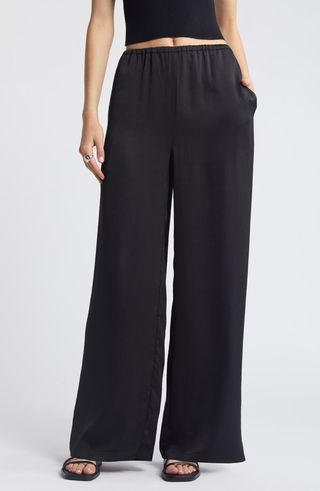 Wide Leg Satin Pants