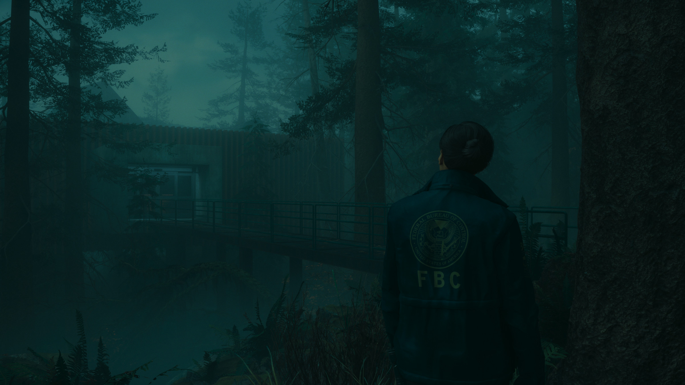 A screenshot from the Lake House expansion for Alan Wake 2.