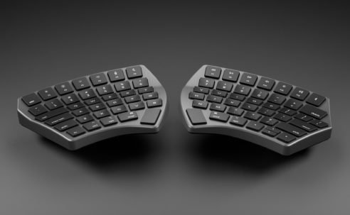 The Nuio Flow split ergonomic keyboard uses magnets to help you find your ideal layout