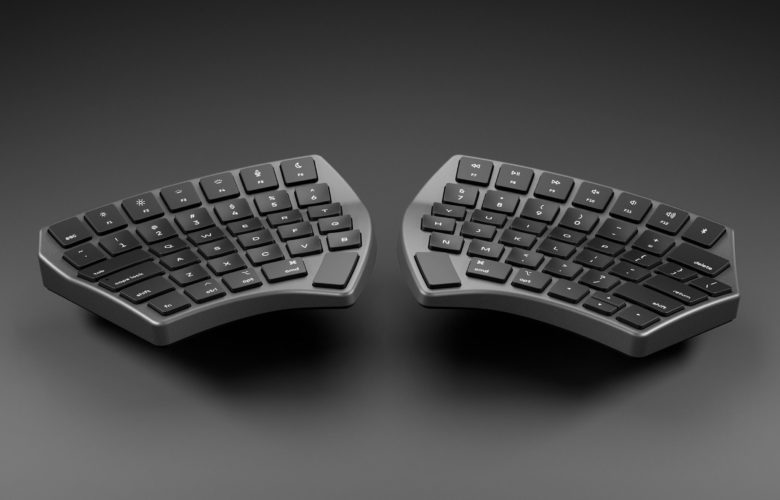 The Nuio Flow split ergonomic keyboard uses magnets to help you find your ideal layout