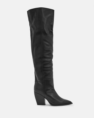 Reina Knee High Pointed Leather Boots