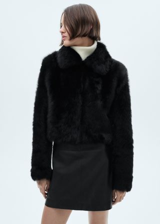 Fur-Effect Crop Coat - Women | Mango United Kingdom