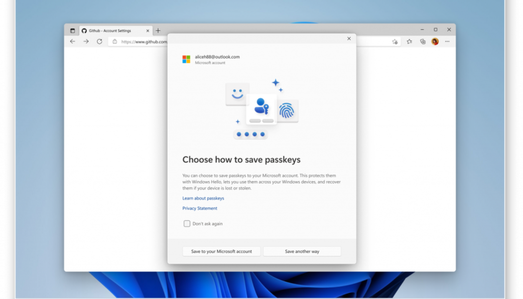 Windows 11’s new passkey design includes cloud syncing and 1Password integration