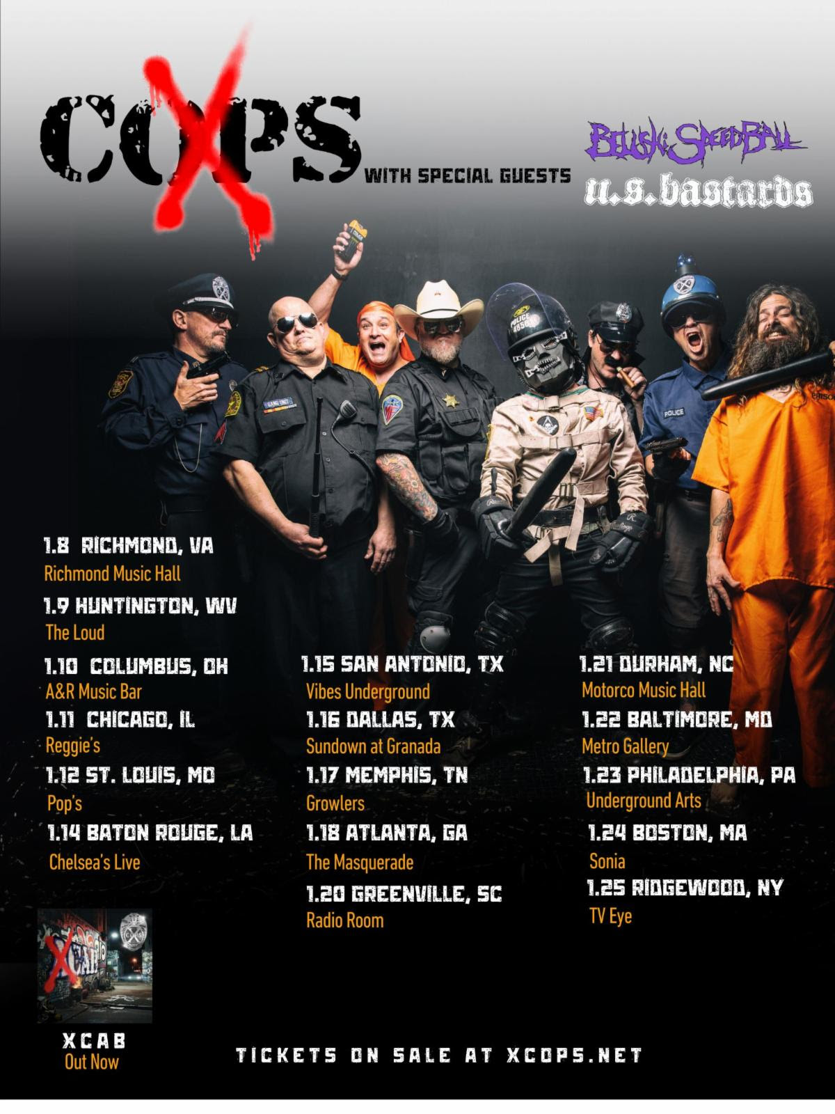 x-cops 2025 tour