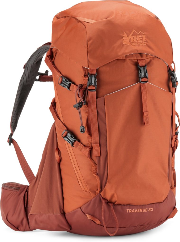 An orange backpack for women