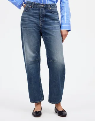 Madewell, The Darted Barrel-Leg Jeans in Irmo Wash