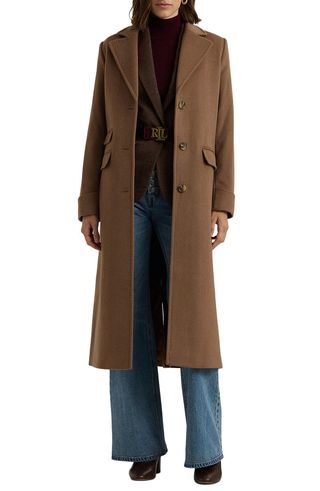 Longline Wool Blend Reefer Coat