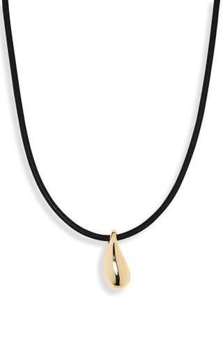 Leather Teardrop Necklace