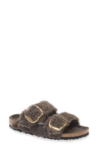 Birkenstock, Arizona Big Buckle Genuine Shearling Slide Sandal