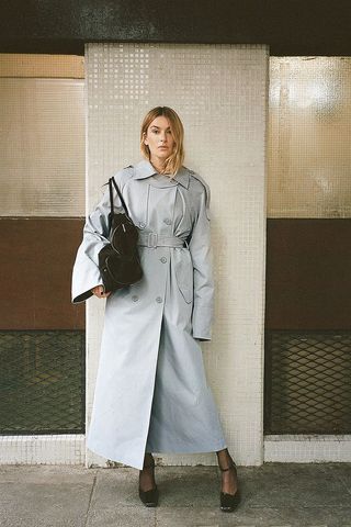 Camille Charriere x NA-KD, Oversized Corduroy Detail Trenchcoat