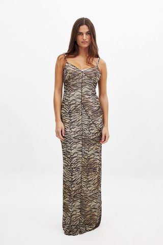 Camille Charriere x NA-KD, Deep Back Lace Detail Maxi Dress