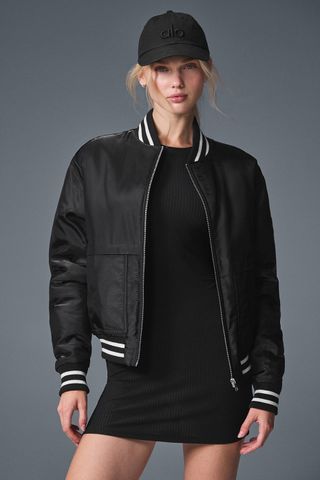 Afterglow Varsity Jacket - Black