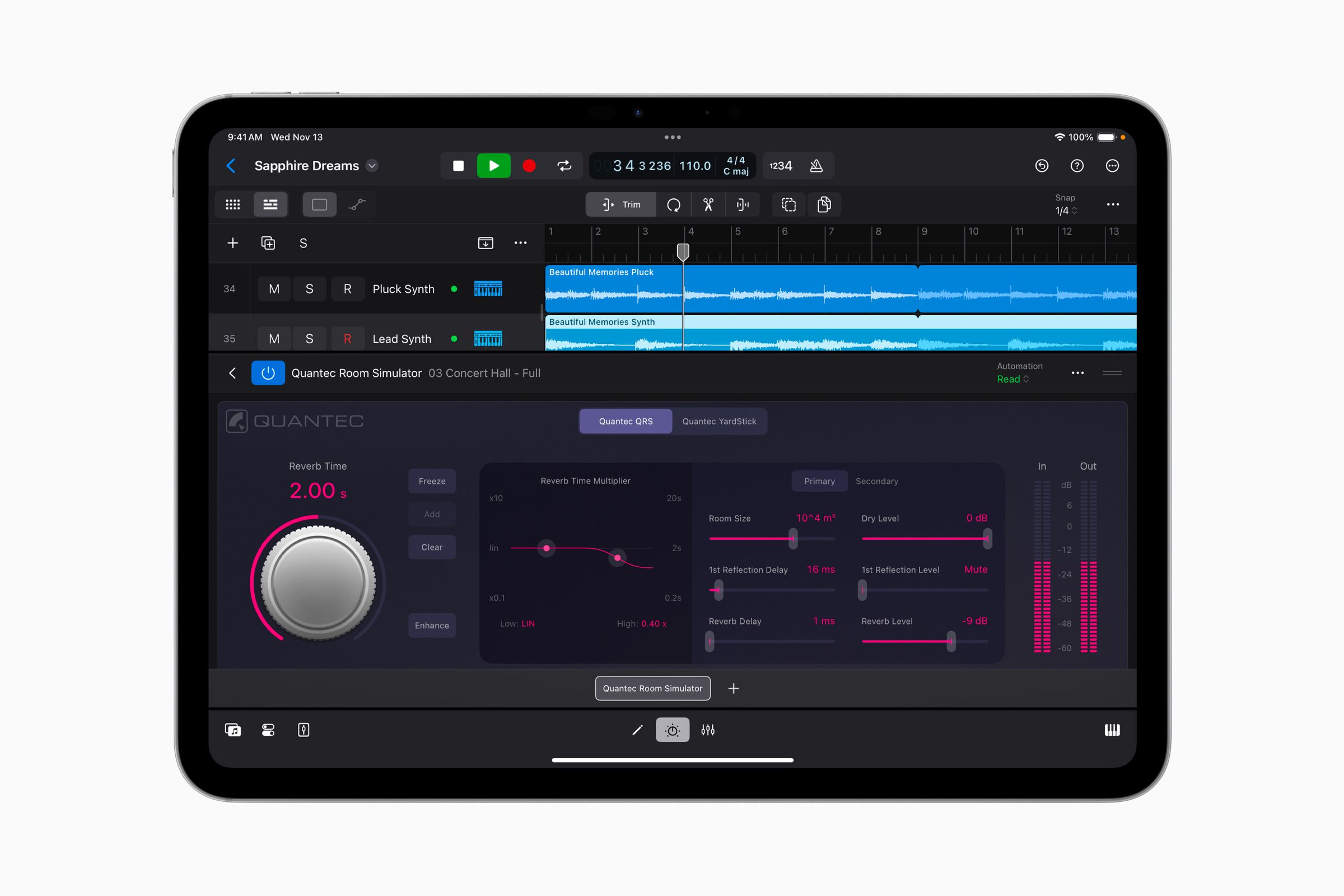 audio plug-in inside Logic Pro on an iPad