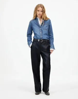 Madewell, Low-Slung Baggy Pants in Faux Leather