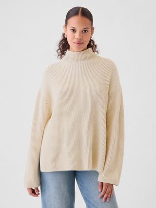 Gap, Oversized Split-Hem Mockneck Sweater