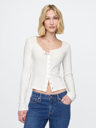 Gap, Cropped Pointelle Cardigan