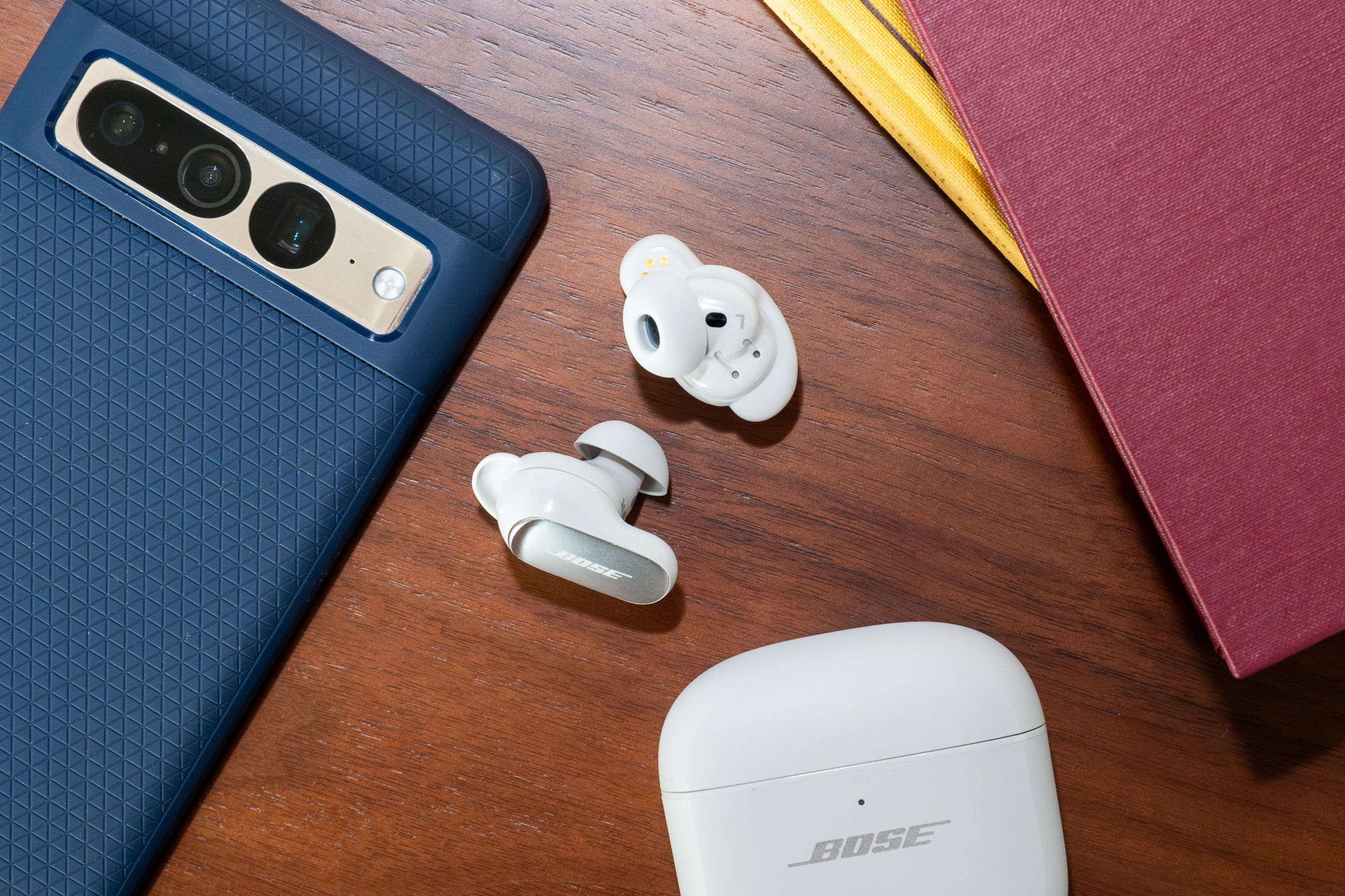 A photo of Bose’s QuietComfort Ultra Earbuds.