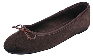 Feversole Women's Fashion Round Toe Bow Tie Dress Slip on Soft Ballet Flat Brown Velvet Size 7 M Us