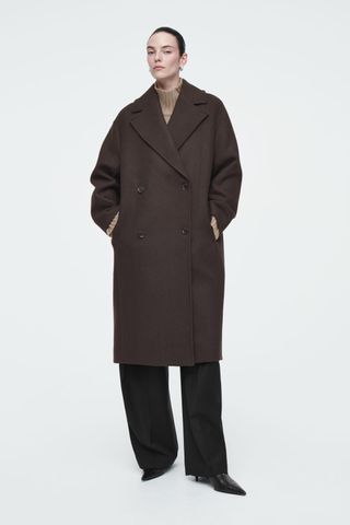 Double-Breasted Wool-Herringbone Coat