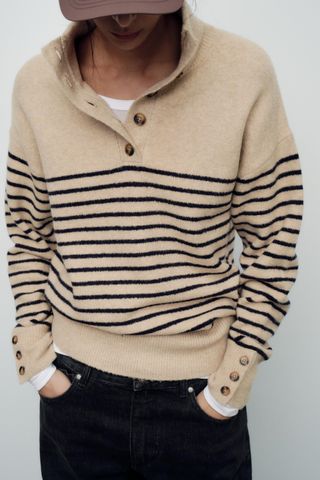 High Collar Knit Sweater