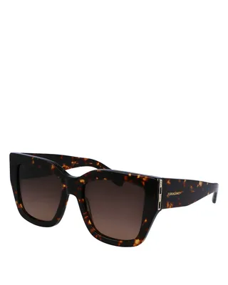 Ferragamo, Double Gancini Square Sunglasses