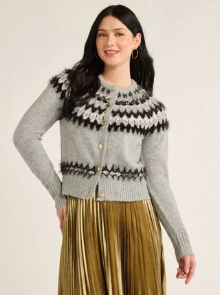 Free Assembly, Free Assembly Women’s and Women's Plus Fair Isle Cardigan Sweater, Midweight, Sizes Xs-4x