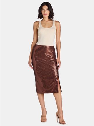 Time and Tru, Time and Tru Women's Sequin Skirt With Side Slit, Sizes Xs-Xxxl