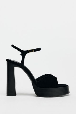 Velvet Platform Sandals