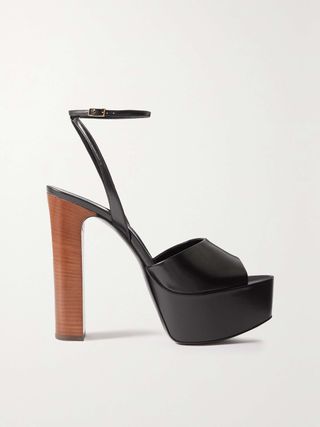 Jodie Glossed-Leather Platform Sandals