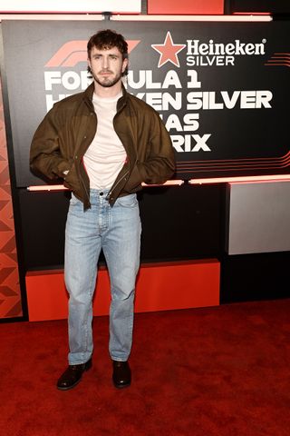 LAS VEGAS, NEVADA - NOVEMBER 23: Paul Mescal attends the F1 Grand Prix of Las Vegas on November 23, 2024 in Las Vegas, Nevada.