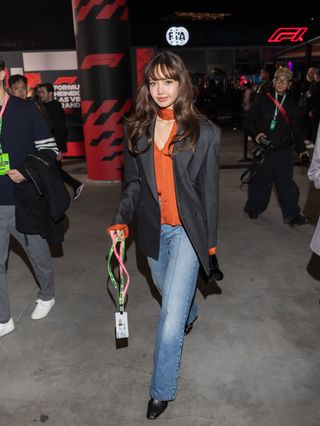 LAS VEGAS, NEVADA - NOVEMBER 23: Lisa of K-Pop group Blackpink attends the F1 Grand Prix of Las Vegas at Las Vegas Strip Circuit on November 23, 2024 in Las Vegas, Nevada.