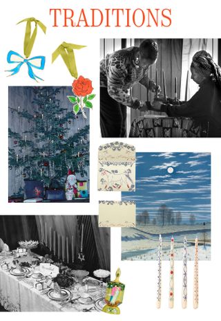 Holiday traditions collage christmas kwanzaa chanukah