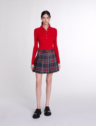 Short Tartan Print Skirt