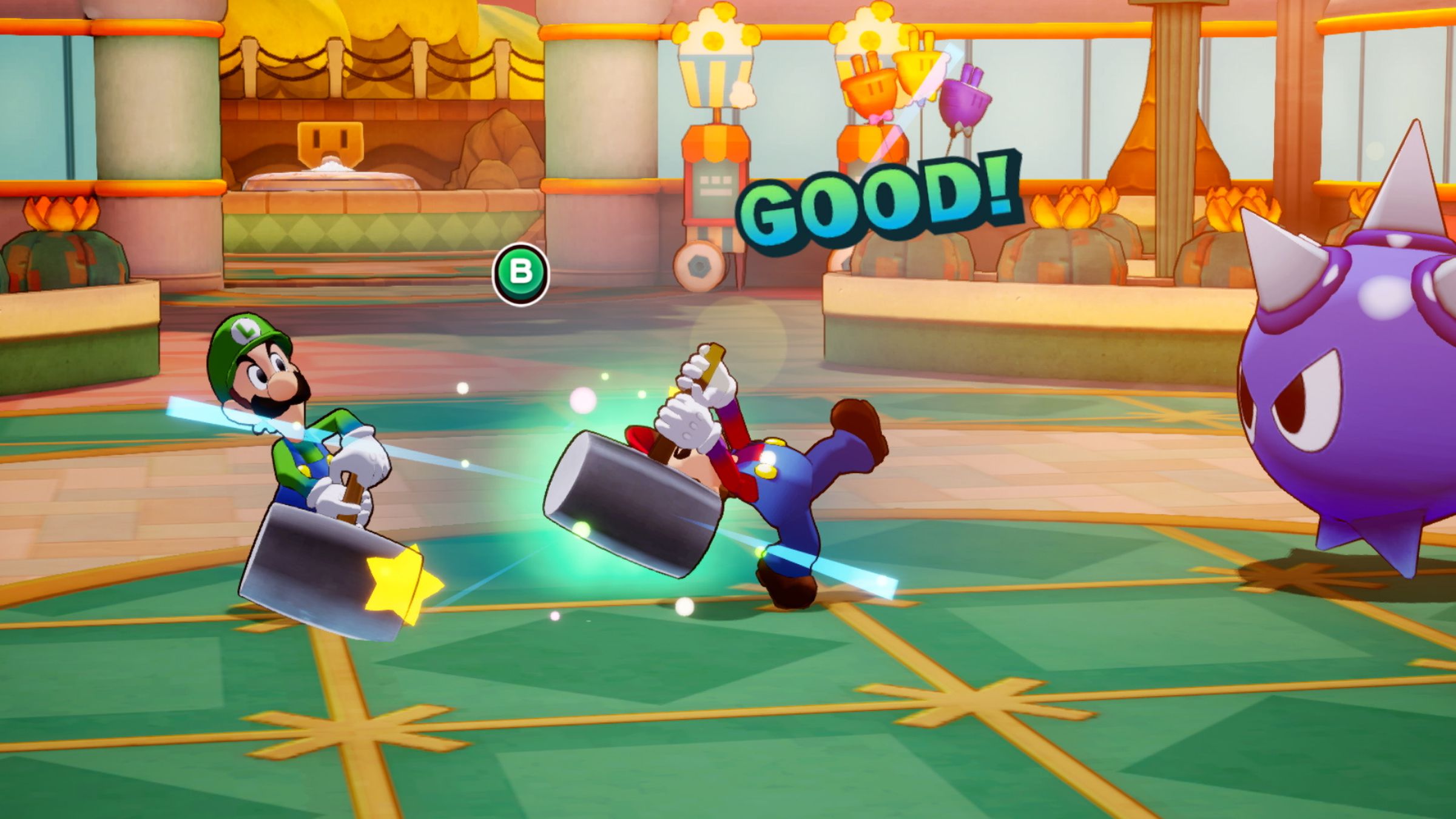 A screenshot from the video game Mario &amp; Luigi: Brothership.