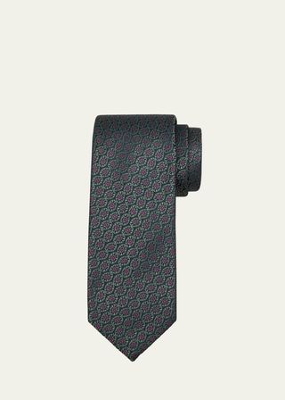 Men's Circle Medallion Silk Tie