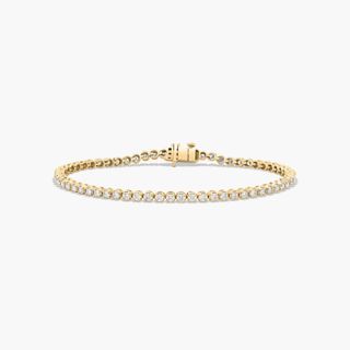 14k Yellow Gold Four Prong Lab-Grown Tennis Bracelet (2 Ctw - F-G / Vs2-Si1)