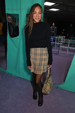 Celebrities wear the Burberry check print.