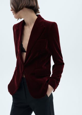 Velvet Blazer - Women | Mango Usa