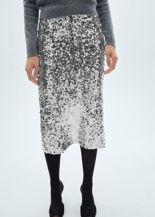 Sequin Midi Skirt - Women | Mango Usa