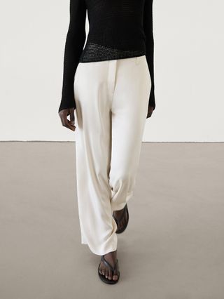 Wide Leg Satin Trousers