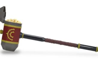 The Lord of the Rings: The War of the Rohirrim's popcorn bucket is a 27-inch War Hammer replica