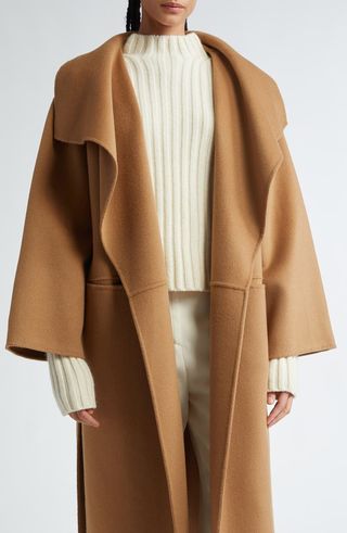 Annecy Open Front Wool & Cashmere Coat