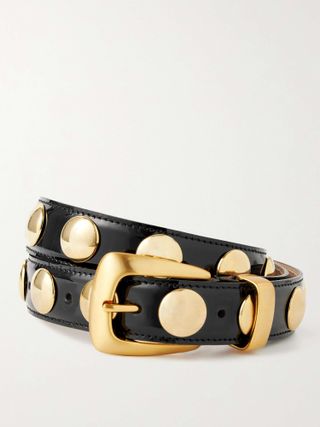 Benny Studded Patent-Leather Belt