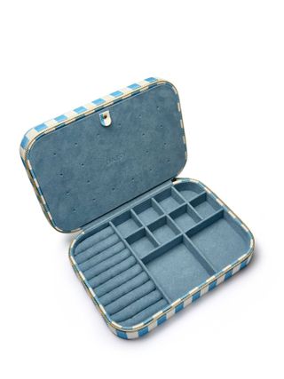 Blue Stripe Large Jewellery Case