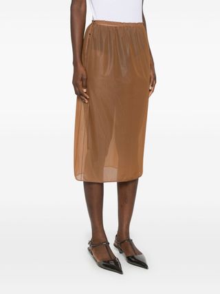 Carven, Semi-Sheer Midi Skirt