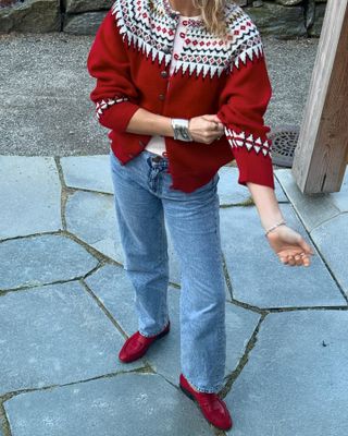 Winter microtrends 2024: @lucywilliams02 wears a fair isle cardigan