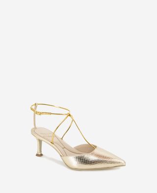 Umi T-Strap Metallic Pump