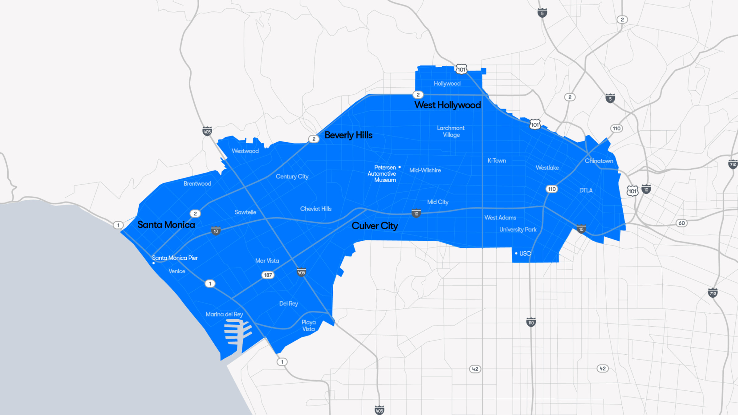 Waymo LA map