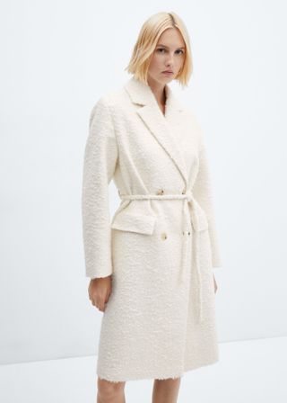 Coat With Lapels and Belt - Women | Mango United Kingdom