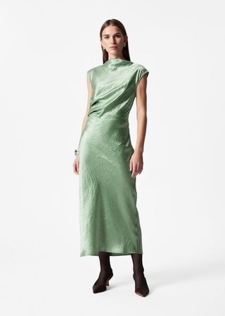 Bias-Cut Satin Midi Dress